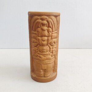 Vintage Ceramic Pottery Tiki Mug Cup Mendez Ruiz Aztec God Guatemala